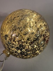 Gerson Mercury Glass Ball Ornament Mirrored Gold Corded Light 5″H Christmas