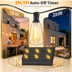Hotsonic Solar Outdoor String Lights Waterproof, 100FT Remote Control LED Outsid