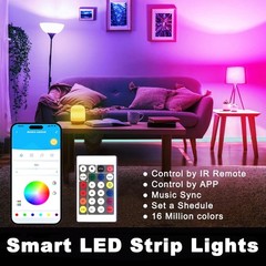100FT LED Strip Lights with APP Remote Control RGB Color Changing Lights forRoom