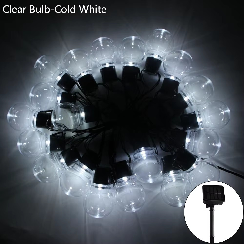 5/7/12M LED Globe Solar Fairy String Lights Bulb Christmas Garland Street Weddin
