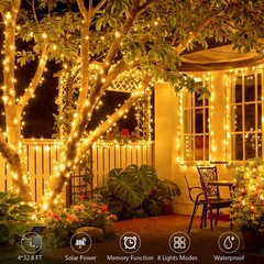4 Pack Solar String Lights 132Ft LED Christmas Twinkle String Light Outdoor