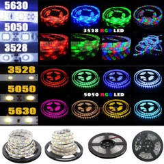 5M 300 LED Strip Lights 3528 5050 SMD RGB Ribbon Tape Roll Waterproof DC 12V