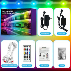 300FT Smart Outdoor LED Lights, 16M Colors, Waterproof, App & Remote Control