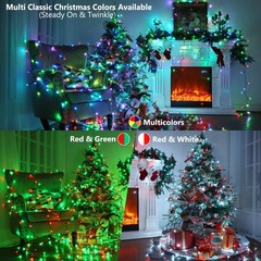 Brizled Color Changing Christmas Lights, 33ft 100 LED RGB Light String with
