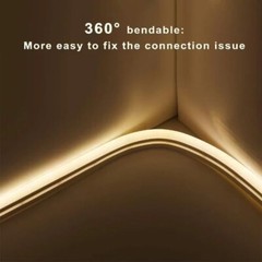 Super Bright 12V LED Neon Rope Light, 16.4ft, multicolor 3000K, IP65 Waterproof