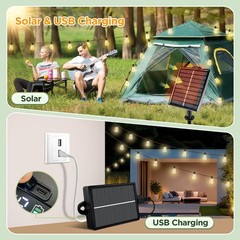 25FT Solar String Lights Outdoor Waterproof with Remote & Timer LED Shatterproof