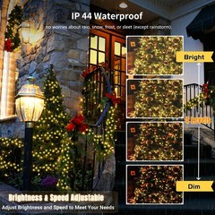 66ft Christmas Decorative Mini Lights, 200 LED RGB Changing 8 Functional Gree…