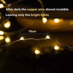 200/300LED Solar Fairy String Lights Copper Wire Outdoor Garden Xmas Party Decor