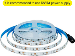 16.4ft Blue LED Strip Lights 600 LEDs SMD2835 Flexible 12V Tape Light IP20