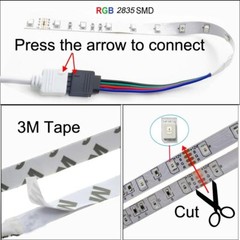 2835 RGB light waterproof 300LED 5/10M+2A/3A power+24key infrared controller