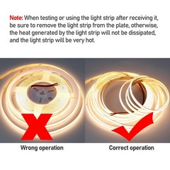 15m/49.2ft 24v Cob Led Strip Light Waterproof Ip65 Warm White 3000k Uniform Glow