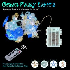 Ocean Beach themed Sea Life Cute Fairy Decorative String Lights Battery Operated