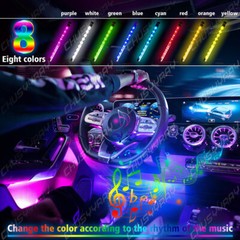 Car RGB 36 LED Light Strip Interior Atmosphere Neon Lamp Remote Control For Cars
