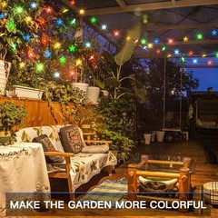 50LED Solar String Light Outdoor Waterproof Flower Fairy Lights for Garden Fence