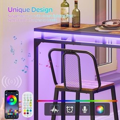 Smart LED Suspended Bar Table W/ Remote Control & Stability Kit Small Spaces New