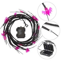 6 Ft Halloween Willow Vine Twig Garland with 54 LED Orange & Purple Lights, Pump
