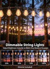 50FT Outdoor String Lights with 20+1 S11 LED Bulbs, Waterproof Dimmable Patio…