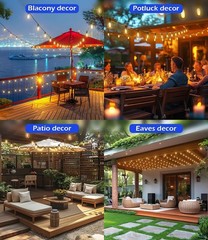 Tenmiro 200Ft Outdoor String Lights Ultra Long Led Patio Lights Shatterproof