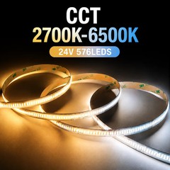 5M 24V COB CCT Running LED Strip Light Chasing Flexible Tape Light for Home Car