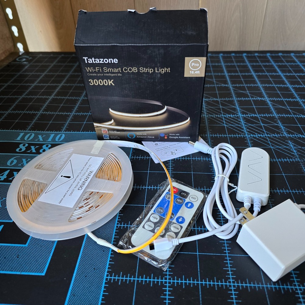 Tatazone WiFi Smart COB Strip Light 16.4ft Pro 3000K Alexa Google