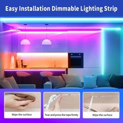 12LEDs/m Smart RGB LED Strip Lights with App Remote Control for Room