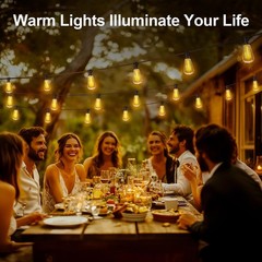 Outdoor String Led Patio Lights – 50Ft 15M Outside Waterproof Light With Remo…