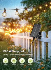 58FT Solar String Lights Outdoor, IP65 Waterproof, Remote, Timer | Patio Lights