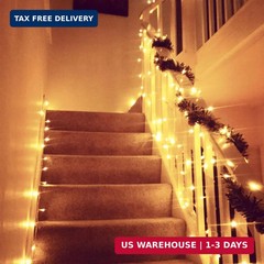 Battery Operated LED String Lights 33FT 80 LEDs Waterproof Warm White Decor