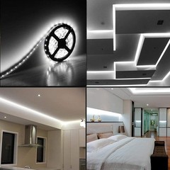 16FT Super Bright Cool White 6000K 5050 SMD 300 LED Strip Lights Flexible DC 12V