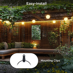 Vibe Sphere 57Ft Outdoor String Lights, 12 RGBWIC Bulbs, Smart App Compatible