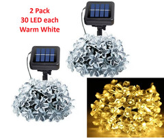 2 Pack Solar String Light 30LED Flower 21ft Patio Party Yard Wedding Waterproof