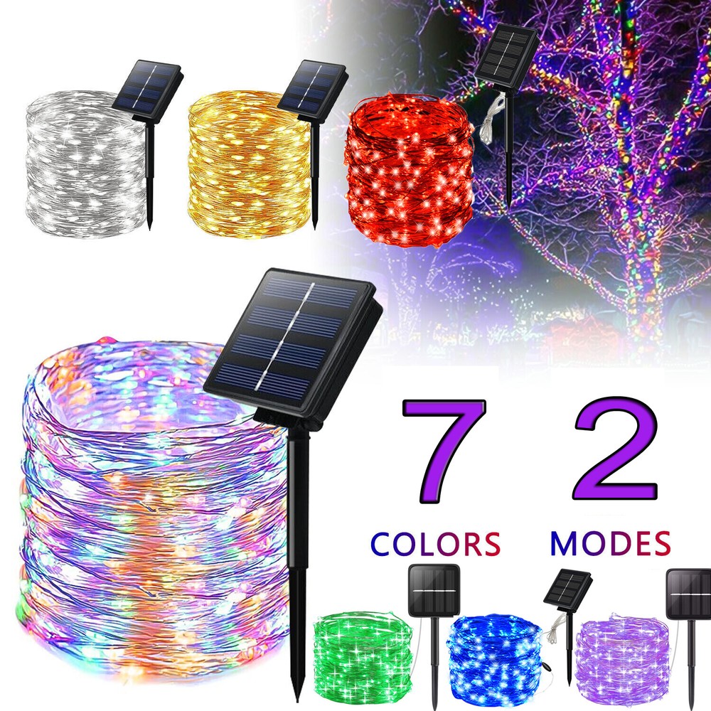 Outdoor Solar Fairy Lights String Copper Wire Waterproof Garden Decor 100/200LED