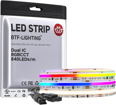 WS2811 Dual IC RGBCCT FCOB COB LED Strip,Ul Listed High Density Chasing IC RGB L