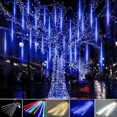 50CM LED Fairy Lights Meteor Shower Rain T8 Tube Christmas Snowfall Tree Outdoor