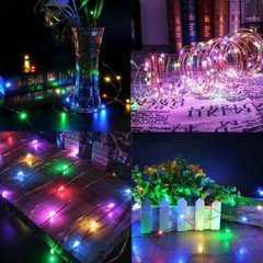 2 pack LED Solar Fairy String Lights Copper Wire Waterproof Outdoor Garden Decor