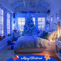 2 Pack 100 LED Blue Christmas Lights Battery Operated 66 ft Waterproof