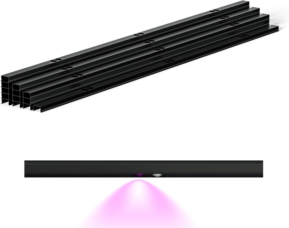 APPECK 50ft Track Kit for Permanent Outdoor Lights Pro C5106 13pc Black Aluminum