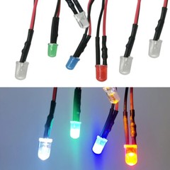 DC12V 3mm 5mm Pre-wired Round LED light-emitting diode with Female connector DIY