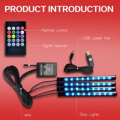 Accessories RGB LED Light Car Interior Floor Decor Atmosphere Strip Lamp New