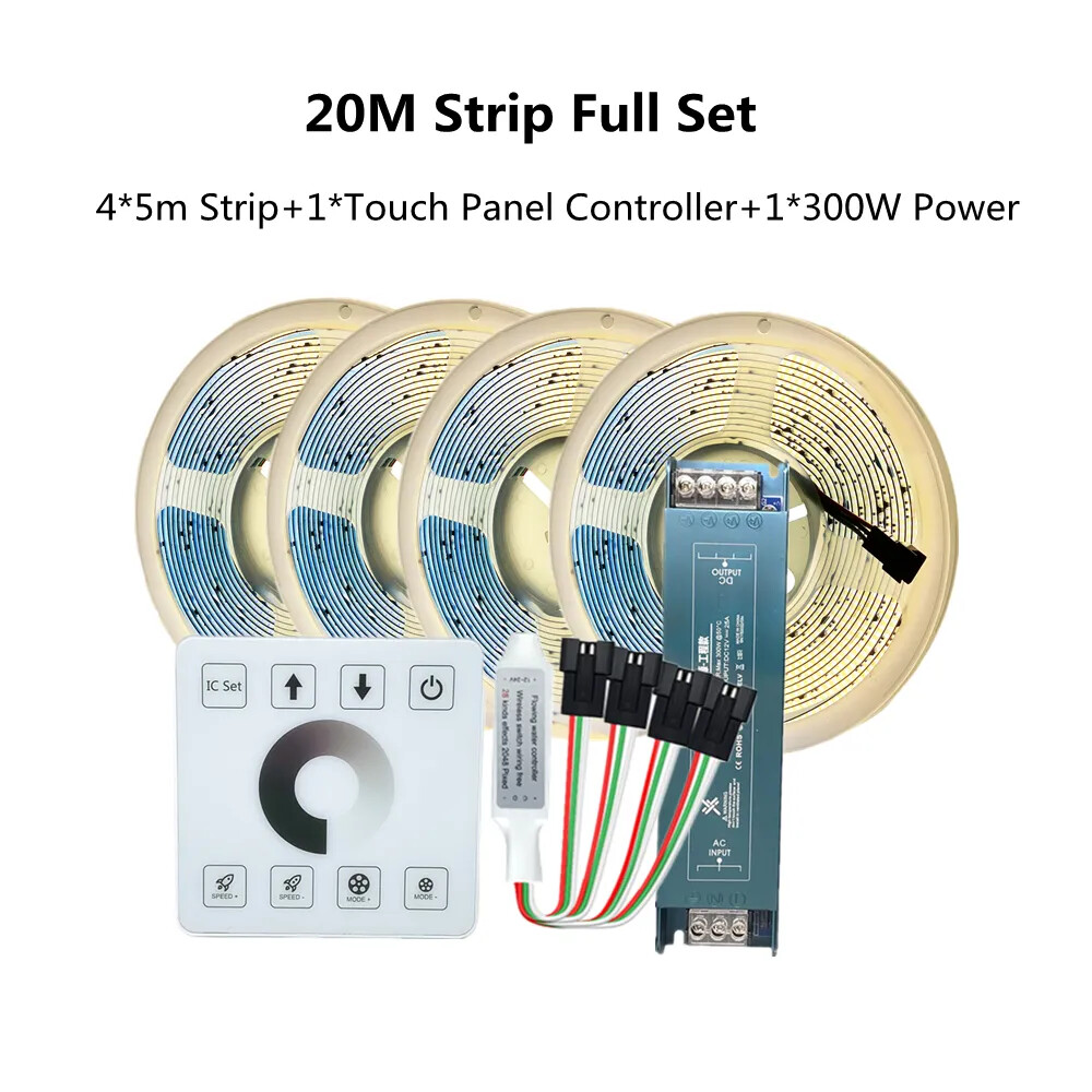 5M 10M 20M WS2811 COB Horse Race LED Strip Running Water Light DC24V 360Leds/m