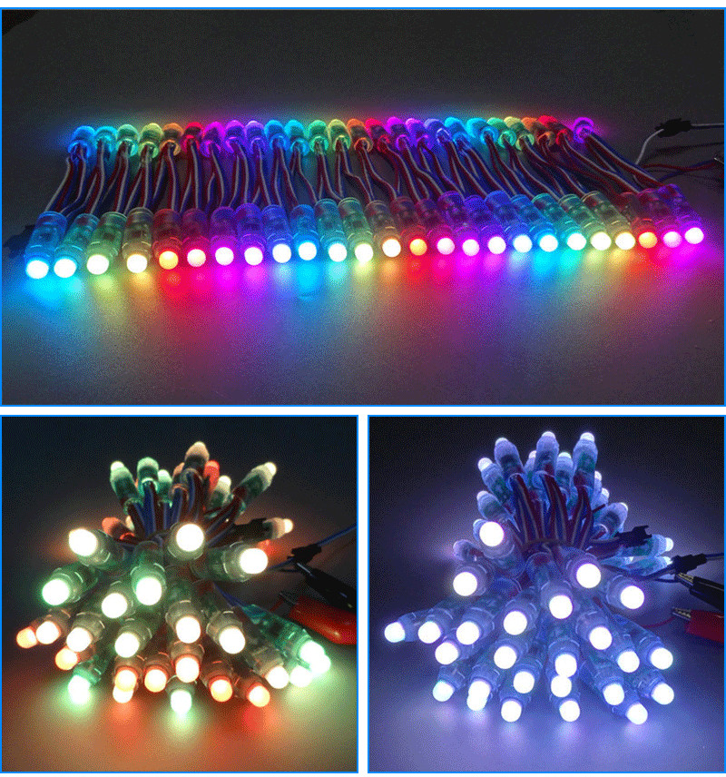 200pcs Round DC 12V WS2811 LED Pixels Individually Addressable RGB Light 12mm