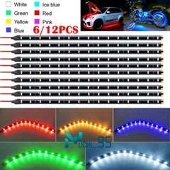 12″ 15 LED Flexible Waterproof LED Strip Light for Car Interior & Exterior Decor