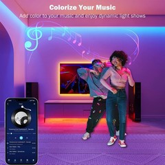 LED Strip Lights 100ft 50ft Music Sync Bluetooth 5050 RGB Room Light with Remote