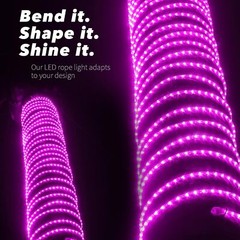 Pink 8-Mode LED Outdoor Waterproof Rope Light 10′ 25′ 50′ 100′ 150′ 300′ ft