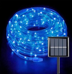 Solar Rope Lights Outdoor Waterproof LED PVC Tube Blue Fairy String Light Garden