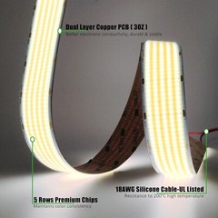 COB LED Strip Light 30MM Wide 5 Rows LED Tape Light For Commercial Home Lighting