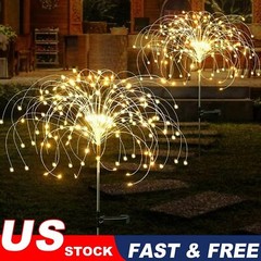 150 LED Solar Firework Lights Outdoor Waterproof Path Lawn Garden Decor Lamp