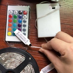 Battery Powered 5050 SMD RGB LED Strip Light Flexible Waterproof Remote Control