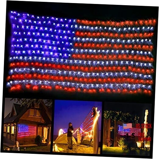 Led Flag Net Lights of The United States, American Flag 6.5 FT x 3.28 FT