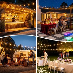 25FT Solar String Lights Outdoor Waterproof with Remote & Timer LED Shatterproof